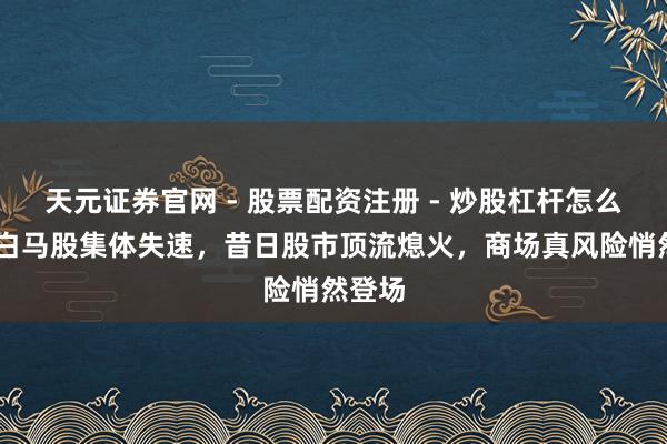 天元证券官网 - 股票配资注册 - 炒股杠杆怎么开户 白马股集体失速，昔日股市顶流熄火，商场真风险悄然登场