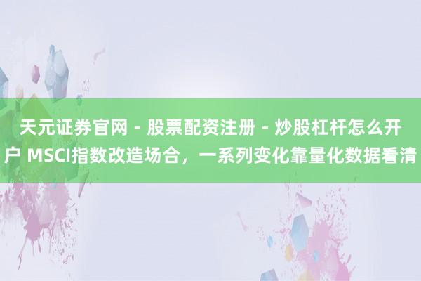 天元证券官网 - 股票配资注册 - 炒股杠杆怎么开户 MSCI指数改造场合，一系列变化靠量化数据看清