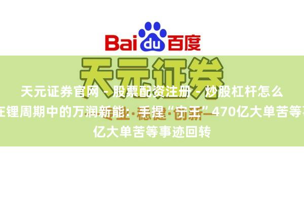 天元证券官网 - 股票配资注册 - 炒股杠杆怎么开户 困在锂周期中的万润新能：手捏“宁王”470亿大单苦等事迹回转