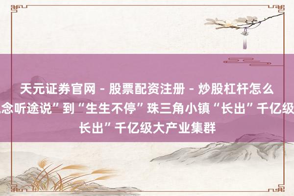 天元证券官网 - 股票配资注册 - 炒股杠杆怎么开户 从“说念听途说”到“生生不停”珠三角小镇“长出”千亿级大产业集群