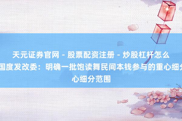 天元证券官网 - 股票配资注册 - 炒股杠杆怎么开户 国度发改委：明确一批饱读舞民间本钱参与的重心细分范围