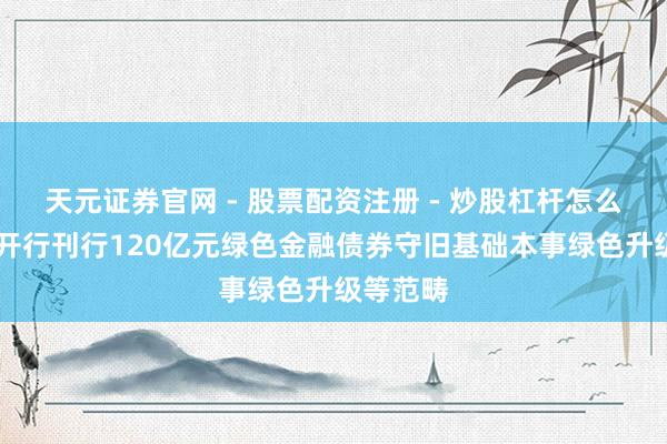 天元证券官网 - 股票配资注册 - 炒股杠杆怎么开户 国开行刊行120亿元绿色金融债券守旧基础本事绿色升级等范畴