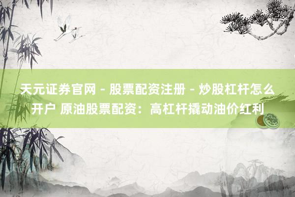 天元证券官网 - 股票配资注册 - 炒股杠杆怎么开户 原油股票配资：高杠杆撬动油价红利